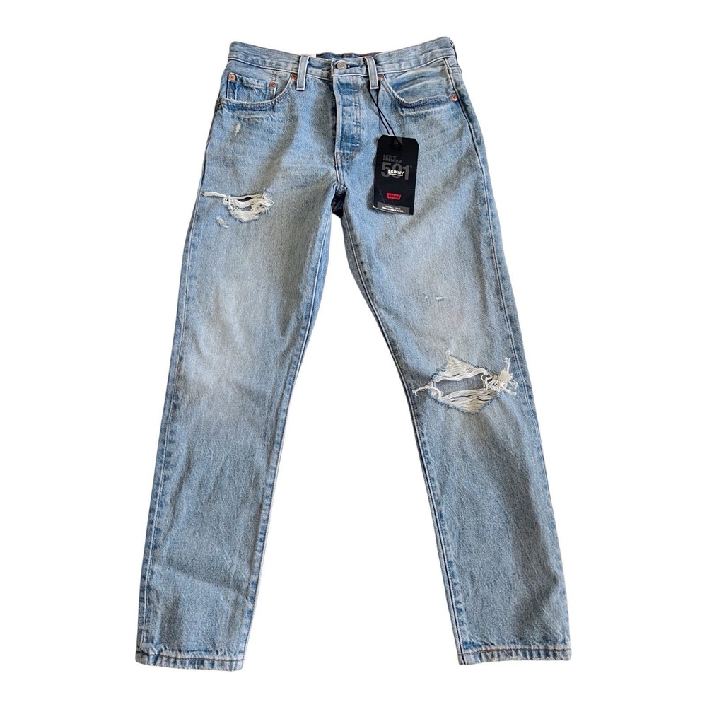 LEVI'S 501 Skinny Jeans High Rise Button Fly Size‎ 28 28x28